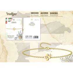 Pulsera Lauburu - Acero Dorado - Coleccion Provincias (Pais Vasco)